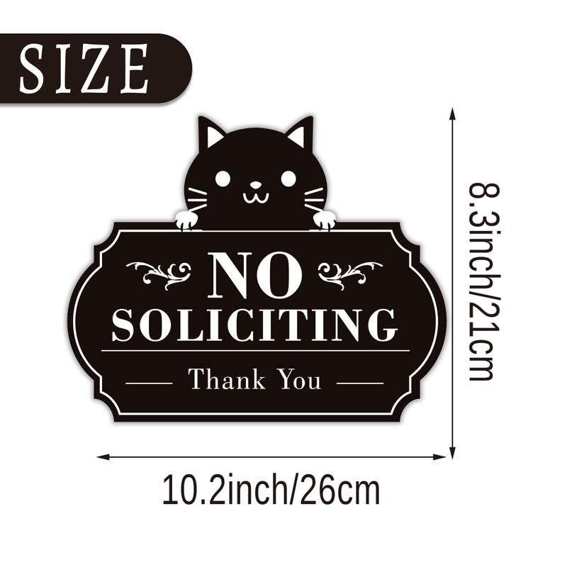 LUHIMO No Soliciting Sign for Front Door,Funny No Soliciting Sticker for House, Home and Business,Self-Adhesive Vinyl No Solicitation Signs for Front Door, Apartments, and Office - Image 2